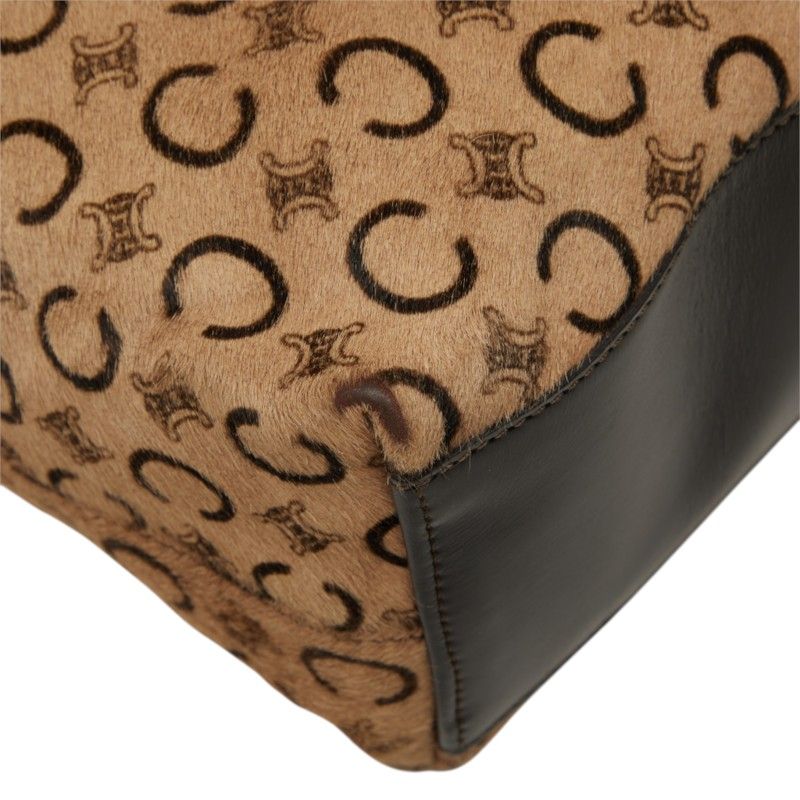 Celine C Macadam Shoulder Bag Beige Calf Hair — view 5