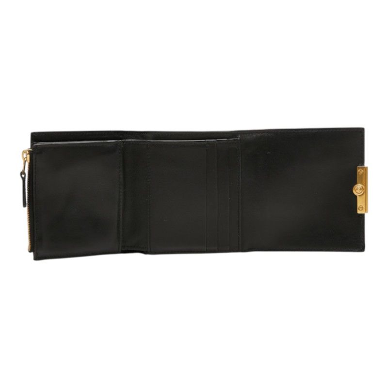 Bottega Veneta Vintage Trifold Wallet Black Leather — view 7