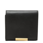Bottega Veneta Vintage Trifold Wallet Black Leather