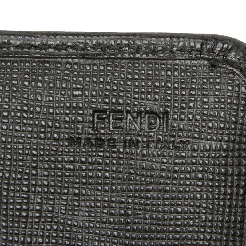 Fendi Logo Wallet Continental Black Leather — view 8