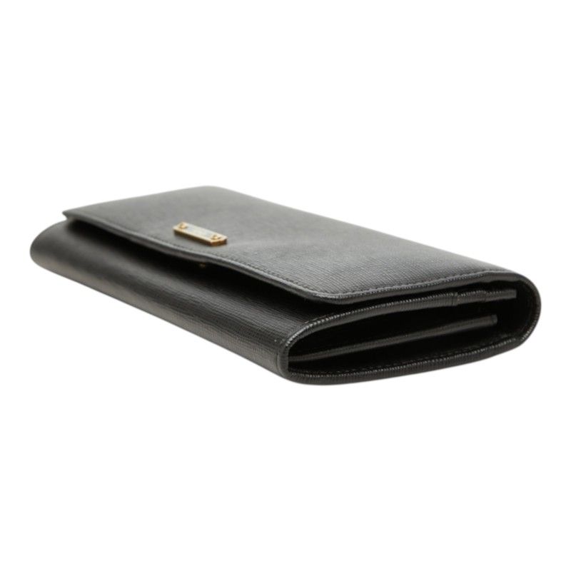 Fendi Logo Wallet Continental Black Leather — view 4
