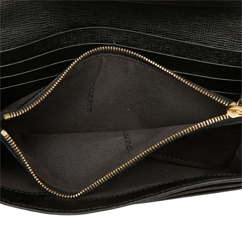 Fendi Logo Wallet Continental Black Leather — view 7