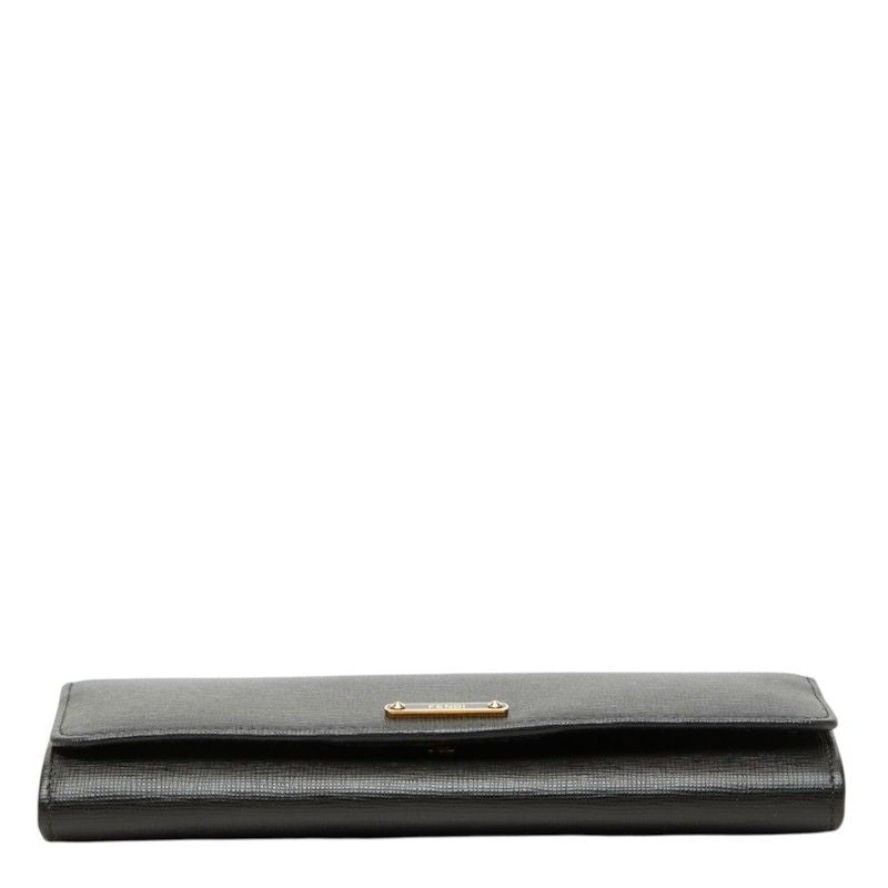Fendi Logo Wallet Continental Black Leather — view 3