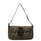 Fendi Zucca Mamma Baguette Shoulder Bag Brown Canvas Leather
