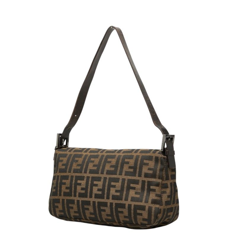 Fendi Zucca Mamma Baguette Shoulder Bag Brown Canvas Leather — view 2