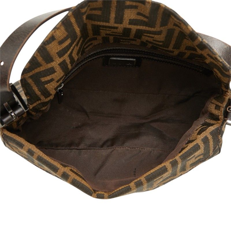 Fendi Zucca Mamma Baguette Shoulder Bag Brown Canvas Leather — view 8