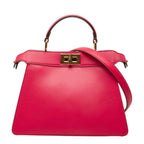 Fendi Selleria Peekaboo ISeeU Small Shoulder Bag Pink Leather
