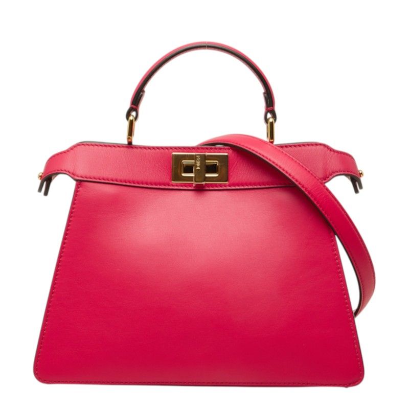 Fendi Selleria Peekaboo ISeeU Small Shoulder Bag Pink Leather
