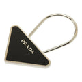 Prada Key Ring Black Silver Metal Key Holder