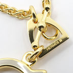 Hermes Necklace Tonnerle PM Brown Glace Yellow Gold 47 Enamel Metal — view 6