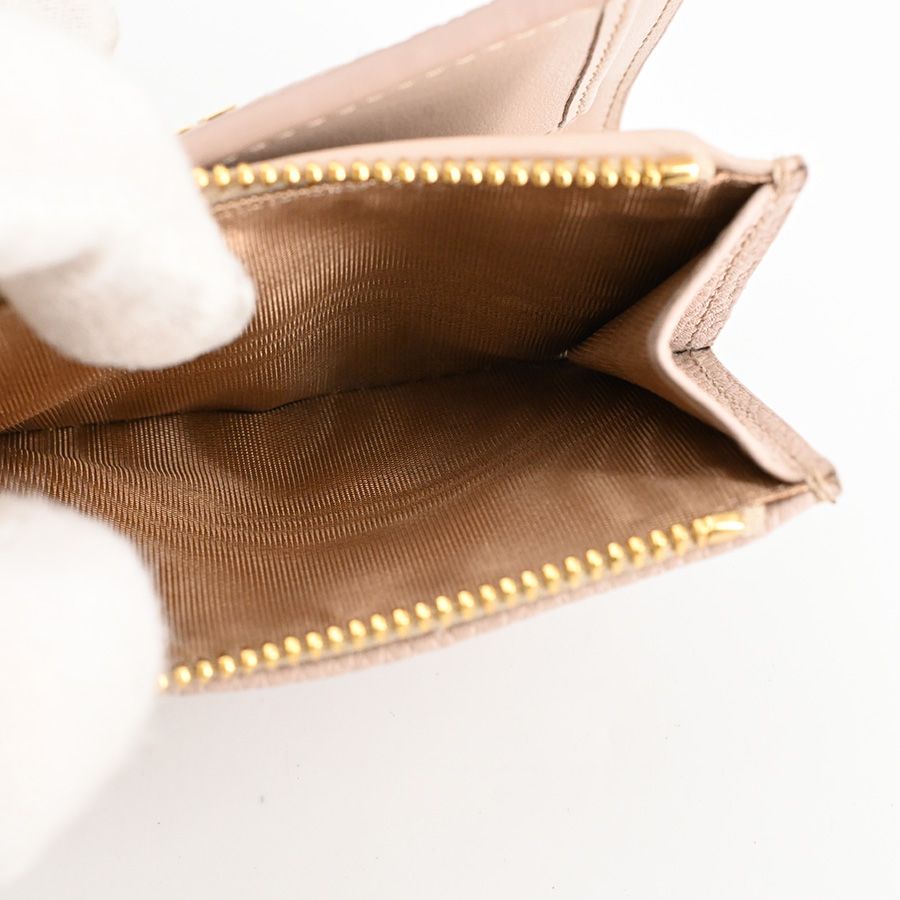 Prada Bifold Wallet Vitello Daino Leather Mini — view 6