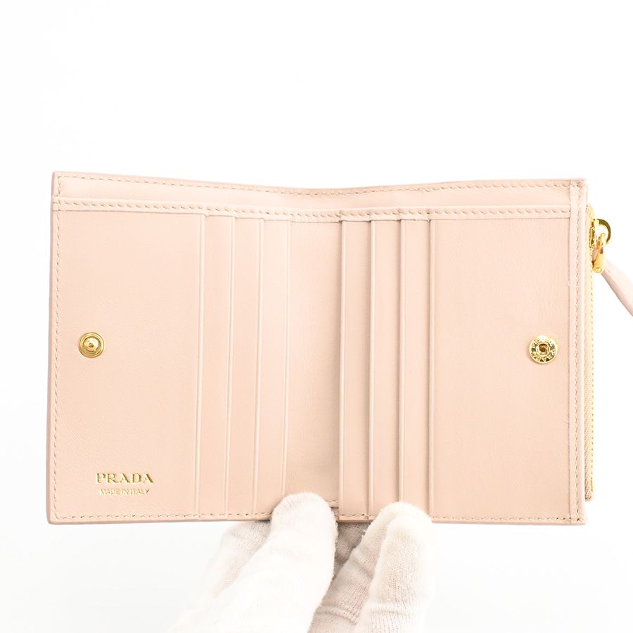 Prada Bifold Wallet Vitello Daino Leather Mini — view 4