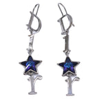 Dior Blue Star Logo Dangle Earrings