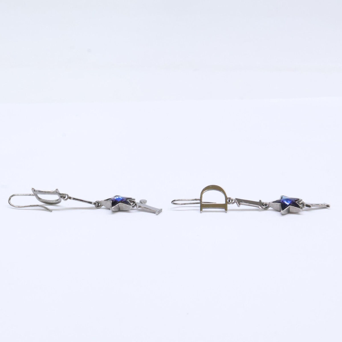 Dior Blue Star Logo Dangle Earrings — view 4