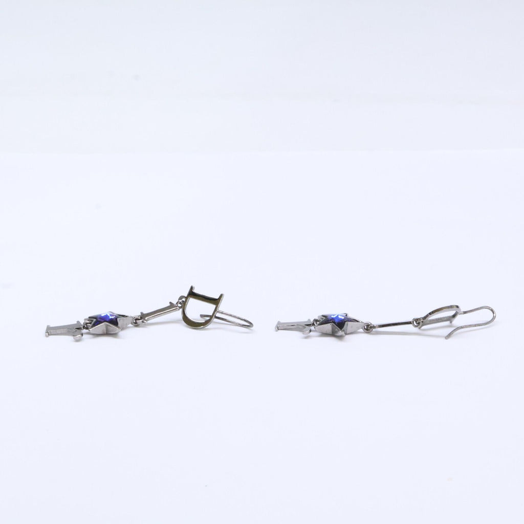Dior Blue Star Logo Dangle Earrings — view 2