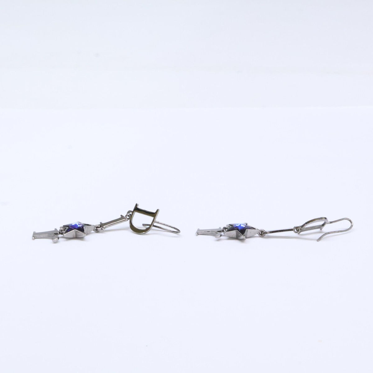 Dior Blue Star Logo Dangle Earrings — view 2