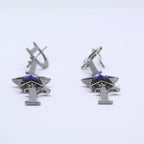 Dior Blue Star Logo Dangle Earrings — view 3