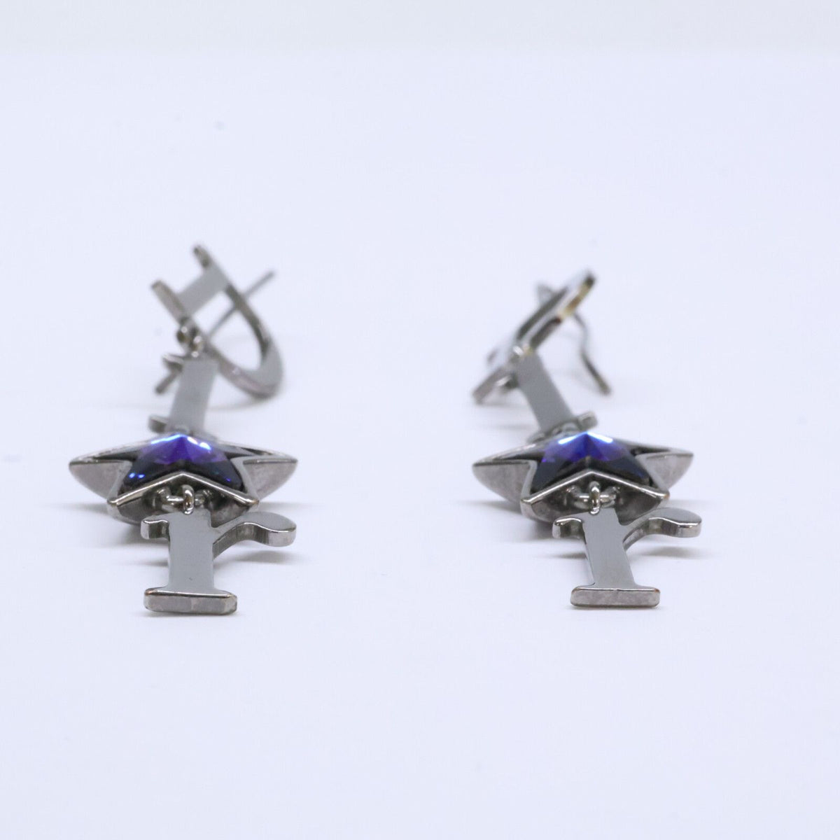 Dior Blue Star Logo Dangle Earrings — view 3