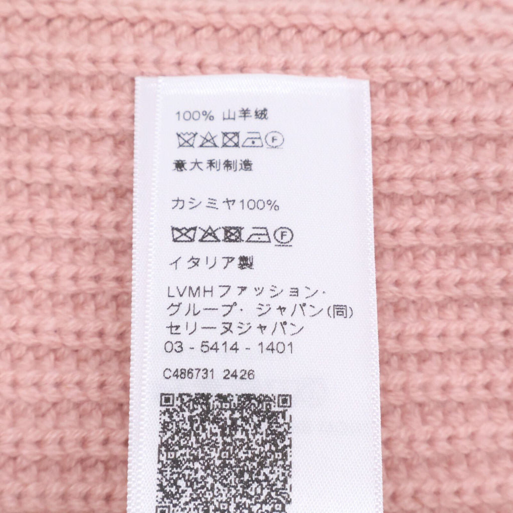 Celine Triomphe Cashmere Knit Hat with Patch — view 8