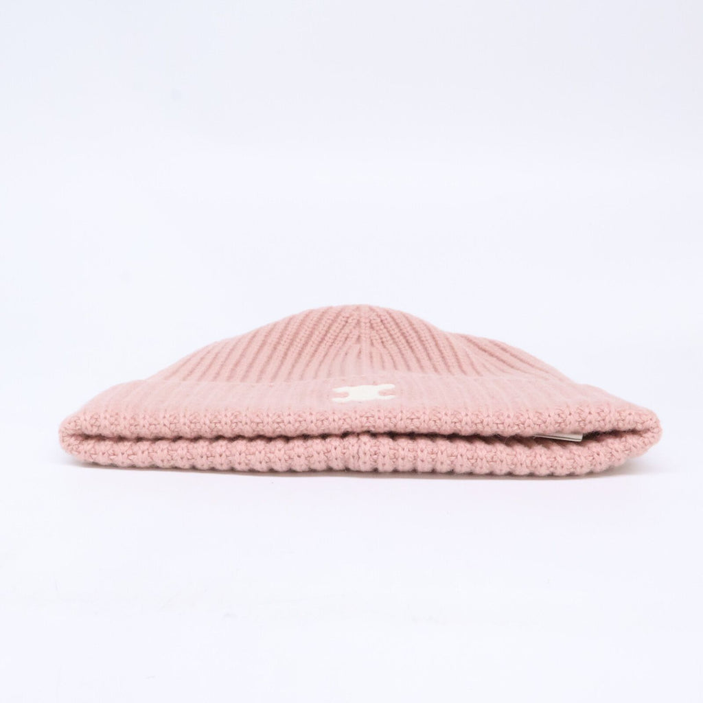 Celine Triomphe Cashmere Knit Hat with Patch — view 3