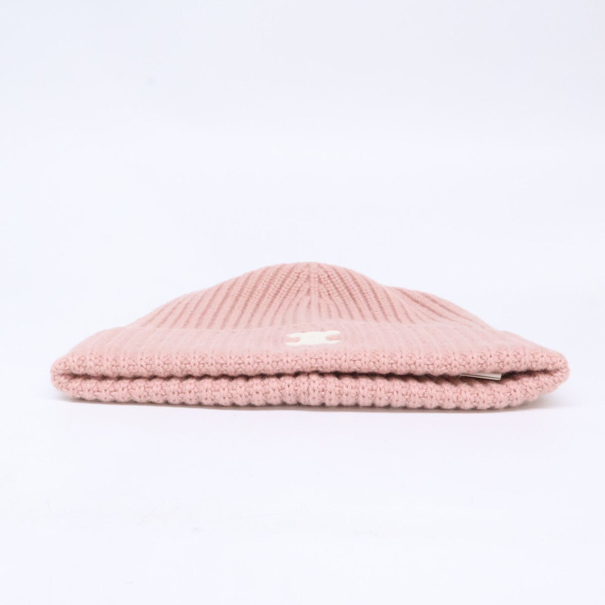 Celine Triomphe Cashmere Knit Hat with Patch — view 3