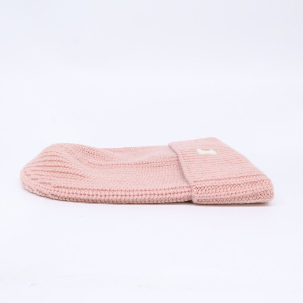 Celine Triomphe Cashmere Knit Hat with Patch — view 4