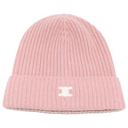 Celine Triomphe Cashmere Knit Hat with Patch