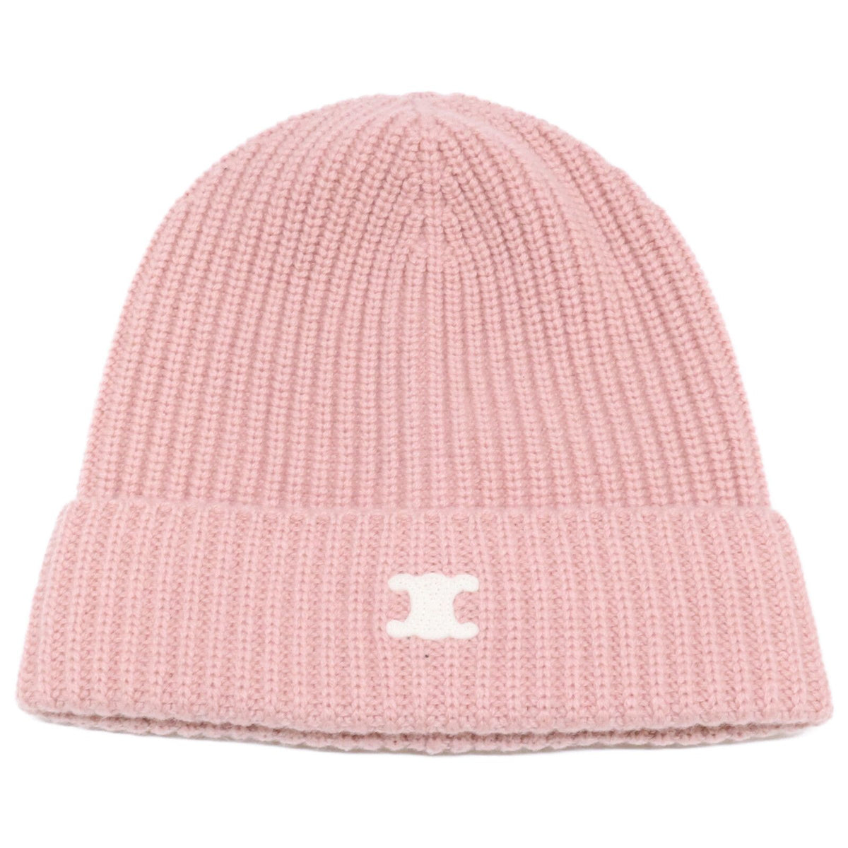Celine Triomphe Cashmere Knit Hat with Patch