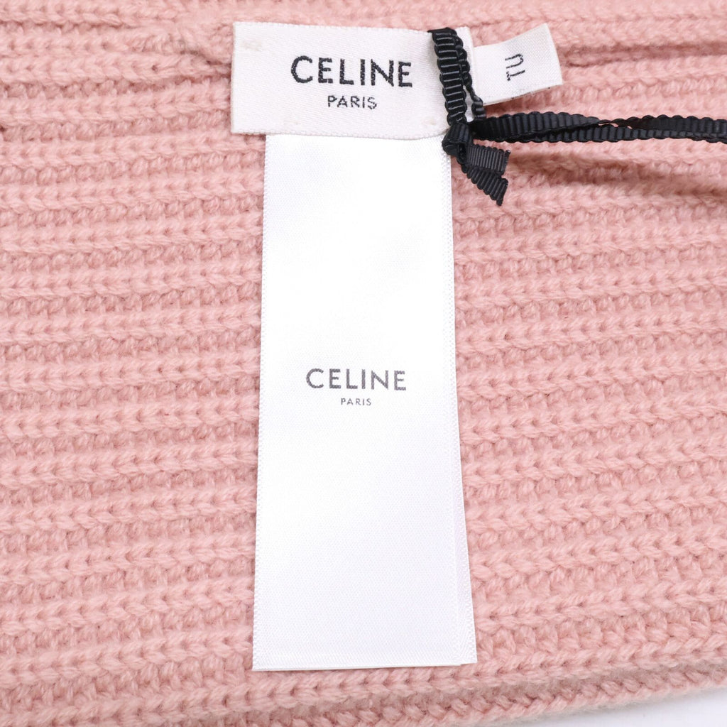 Celine Triomphe Cashmere Knit Hat with Patch — view 7