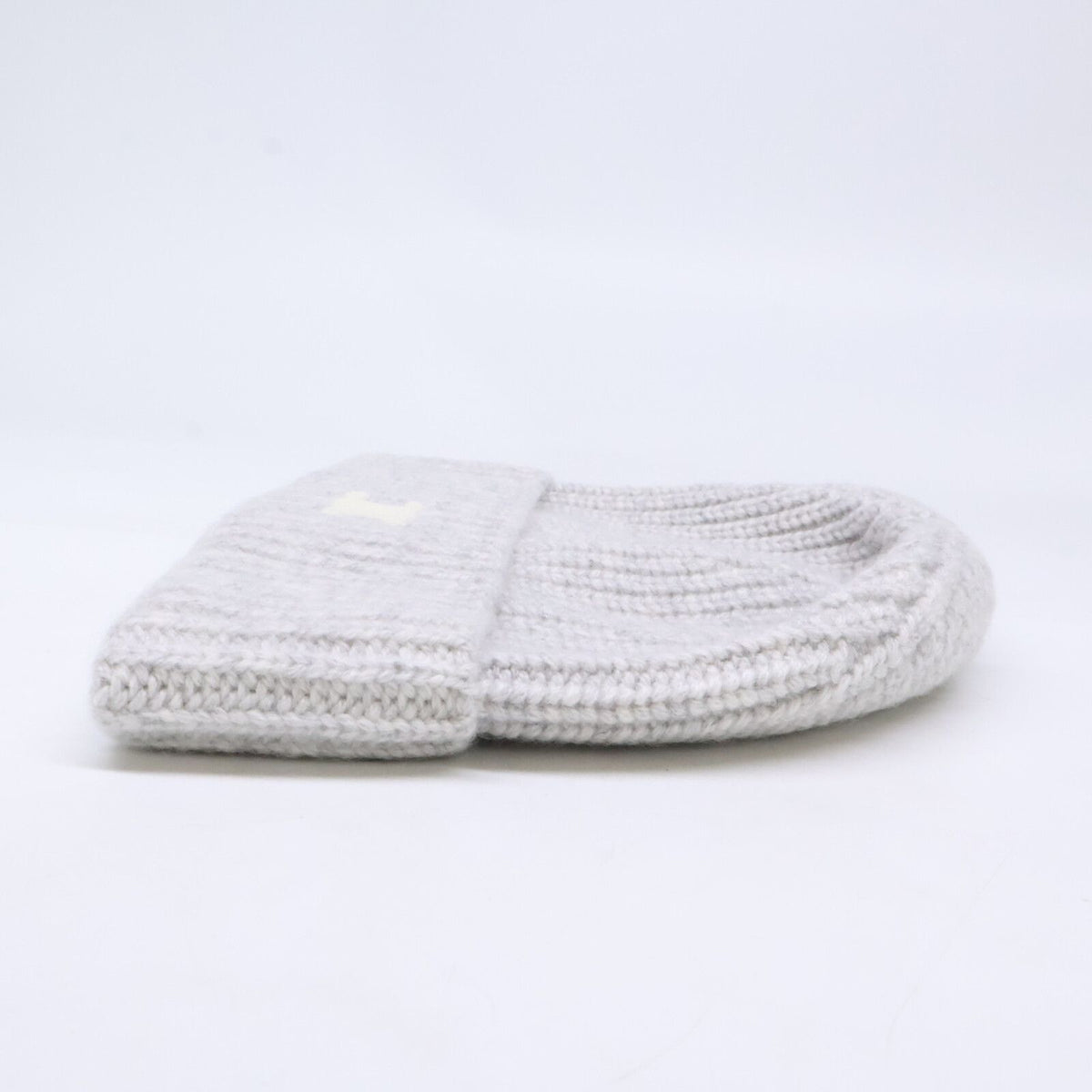 Celine Triomphe Cashmere Knit Hat with Patch — view 2