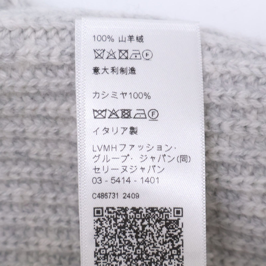 Celine Triomphe Cashmere Knit Hat with Patch — view 8