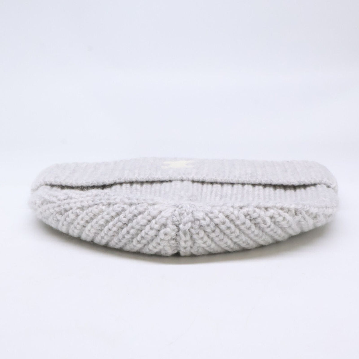 Celine Triomphe Cashmere Knit Hat with Patch — view 5