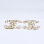 Chanel Rhinestone CC Logo Earrings — view 3