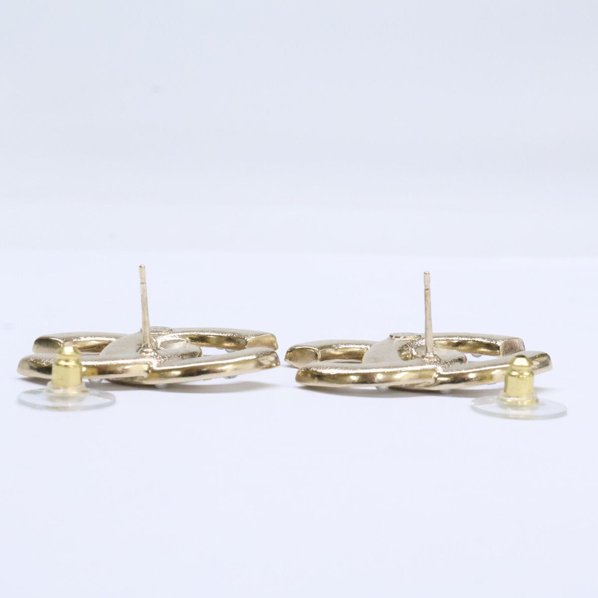 Chanel Rhinestone CC Logo Earrings — view 7