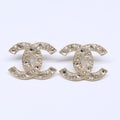 Chanel Rhinestone CC Logo Earrings