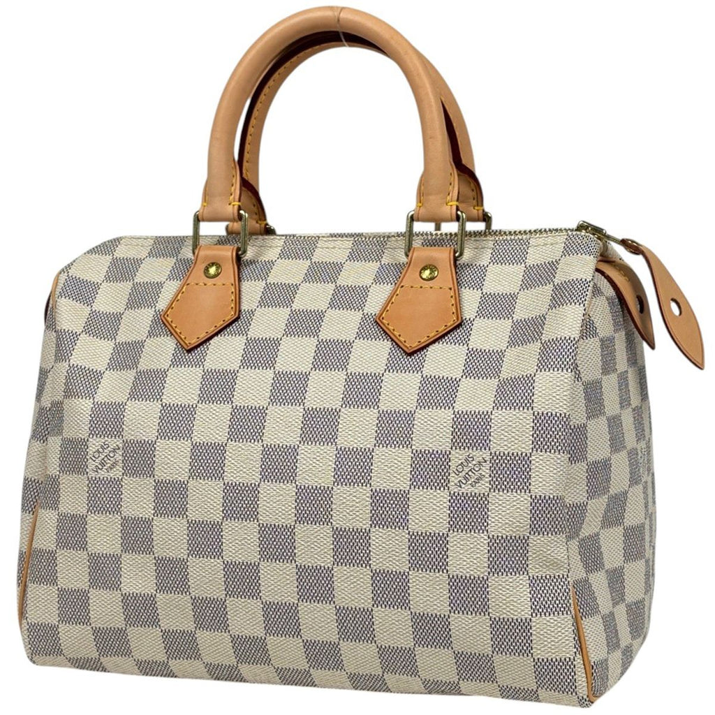 Louis Vuitton Speedy 25 Handbag Damier Azur White