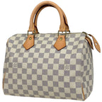 Louis Vuitton Speedy 25 Handbag Damier Azur White