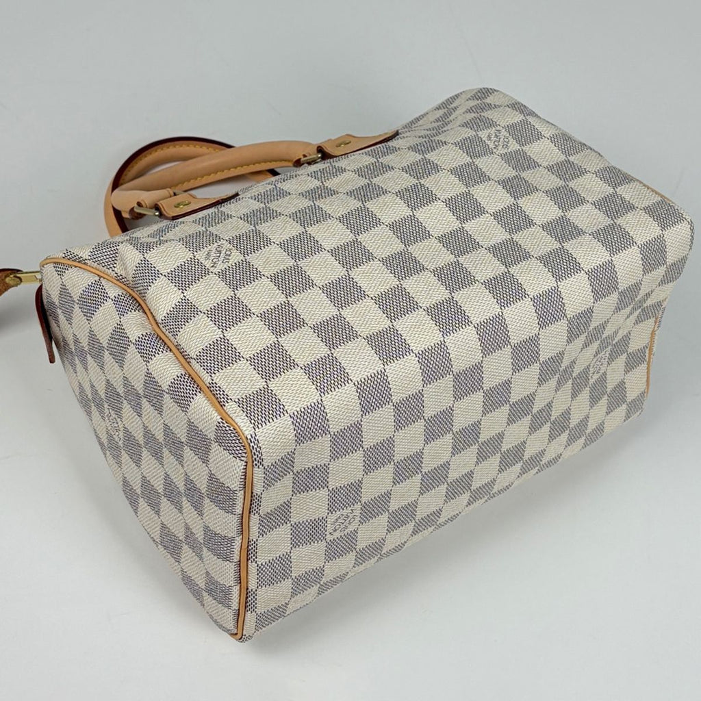 Louis Vuitton Speedy 25 Handbag Damier Azur White — view 2