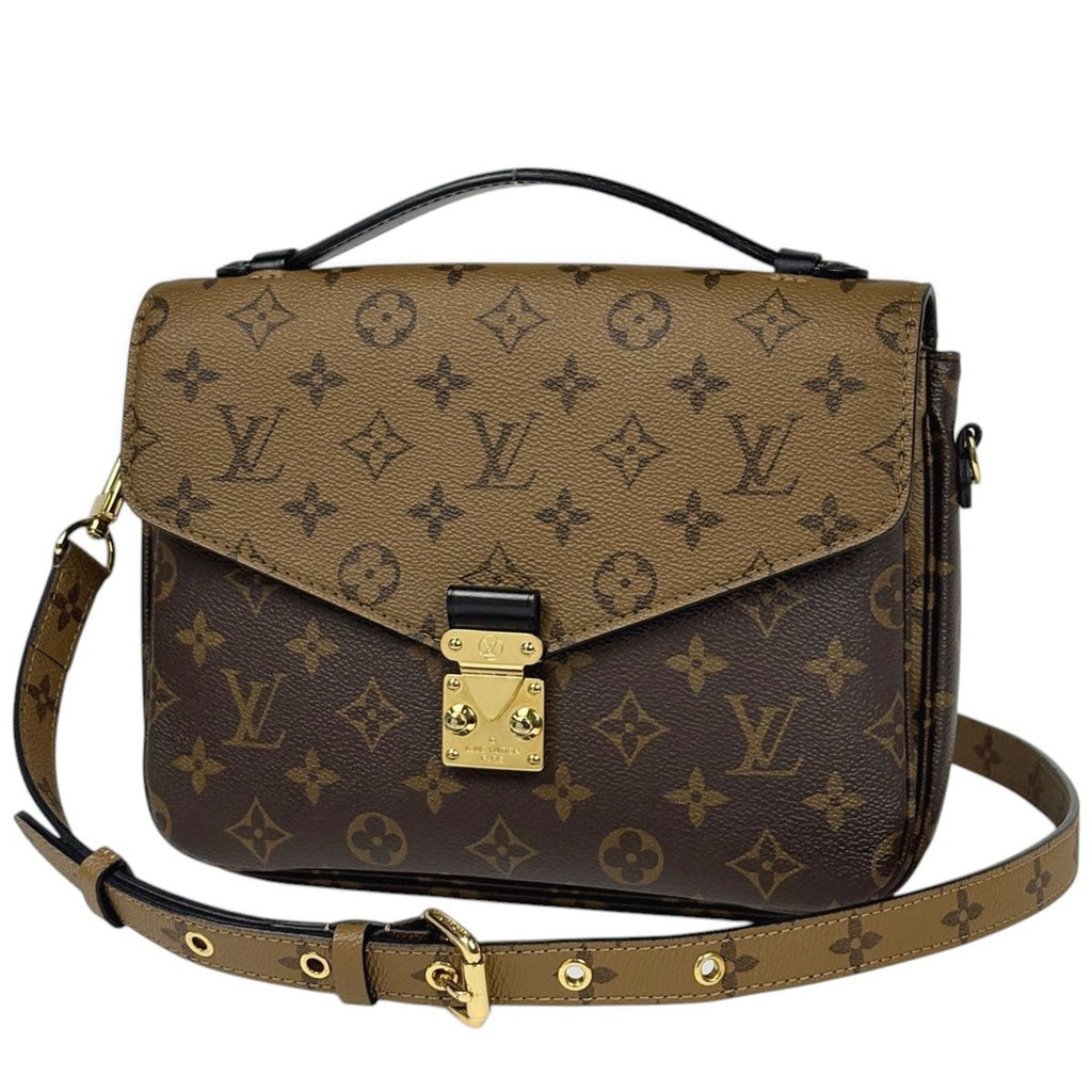 Louis Vuitton Pochette Metis MM Handbag 2-Way Monogram Reverse Brown