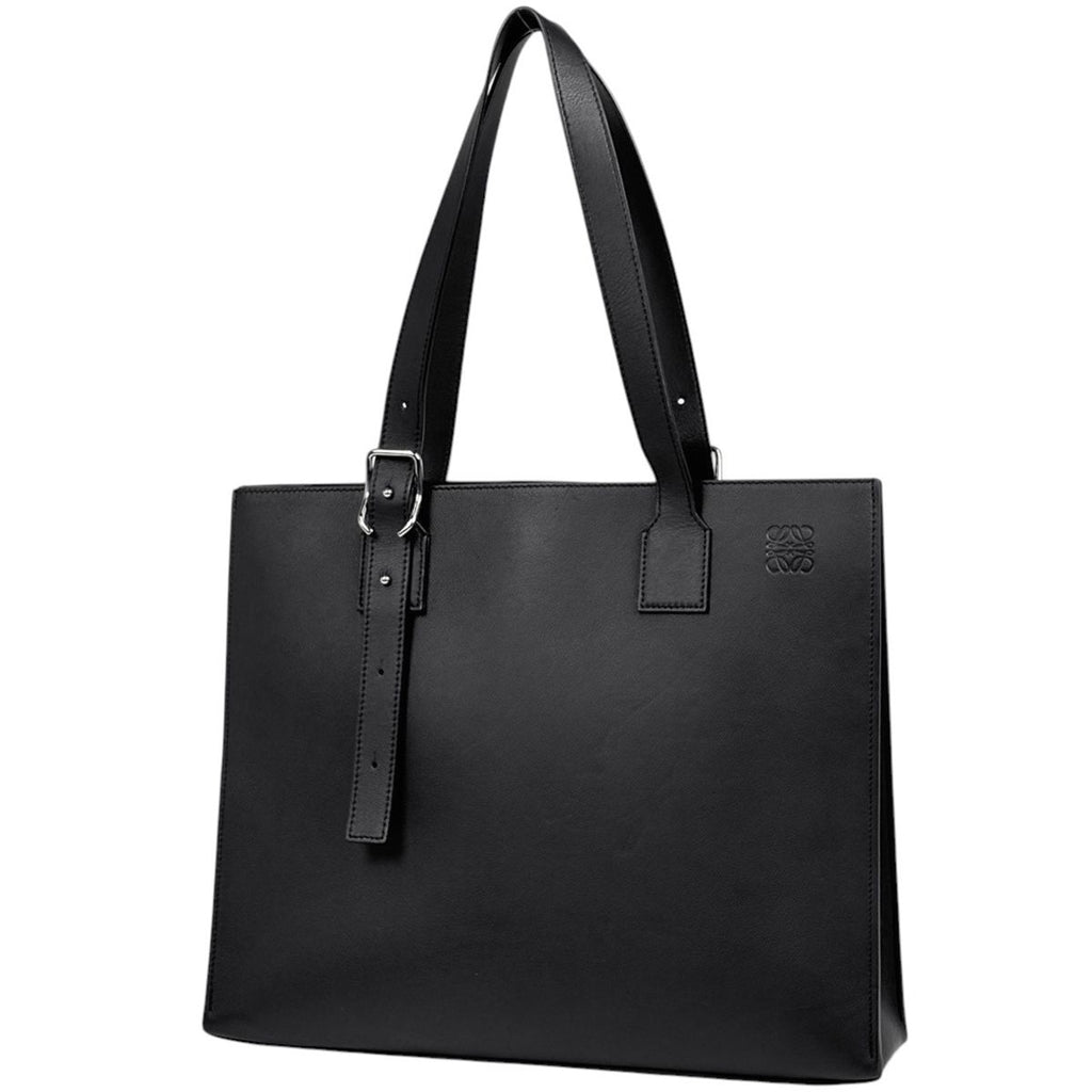 Loewe Tote Bag Anagram Buckle Horizontal Leather Black