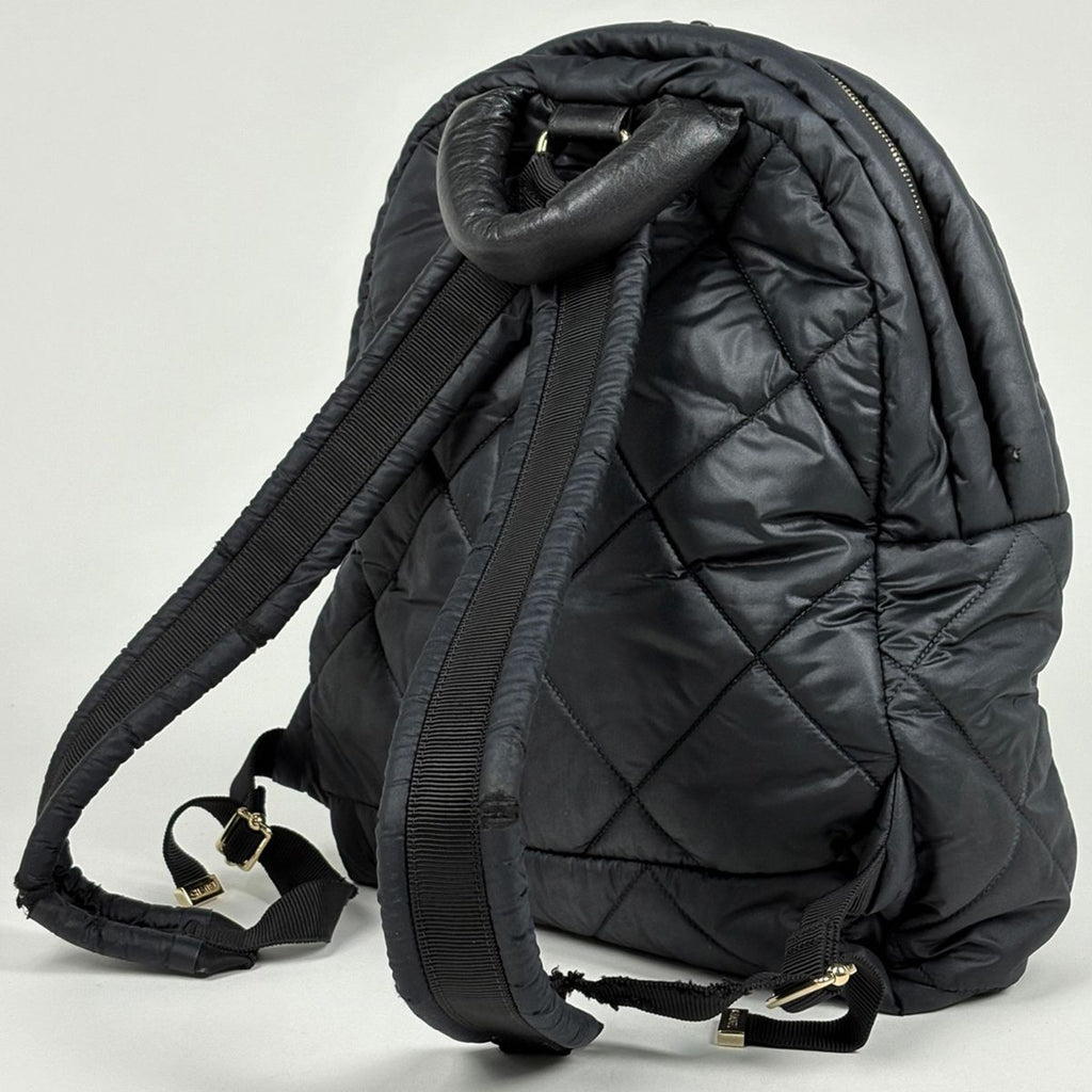 Chanel Backpack Quilted Snowflake Patch CC Logo Nylon Black — view 2