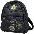 Chanel Backpack Quilted Snowflake Patch CC Logo Nylon Black