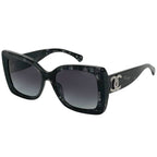 Chanel Square Shape Sunglasses CC Logo Tweed Acetate Black Eyewear