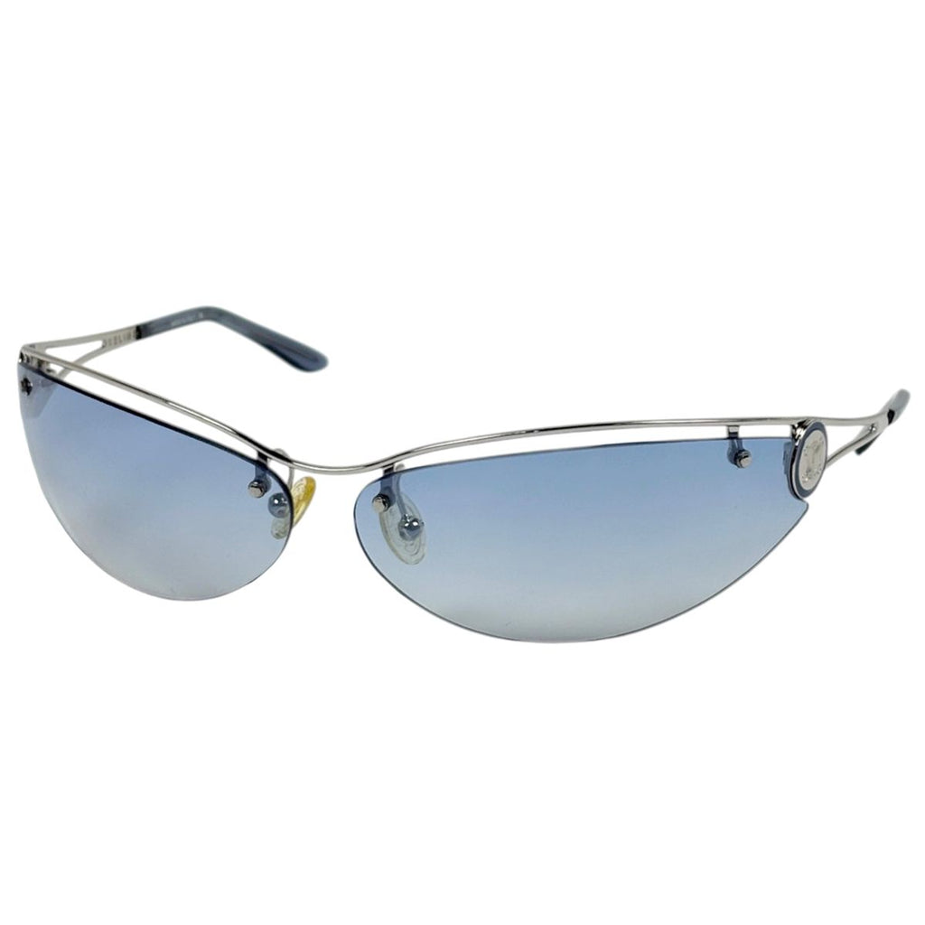 Celine Sunglasses Blason Metal Acetate Silver Blue Eyewear