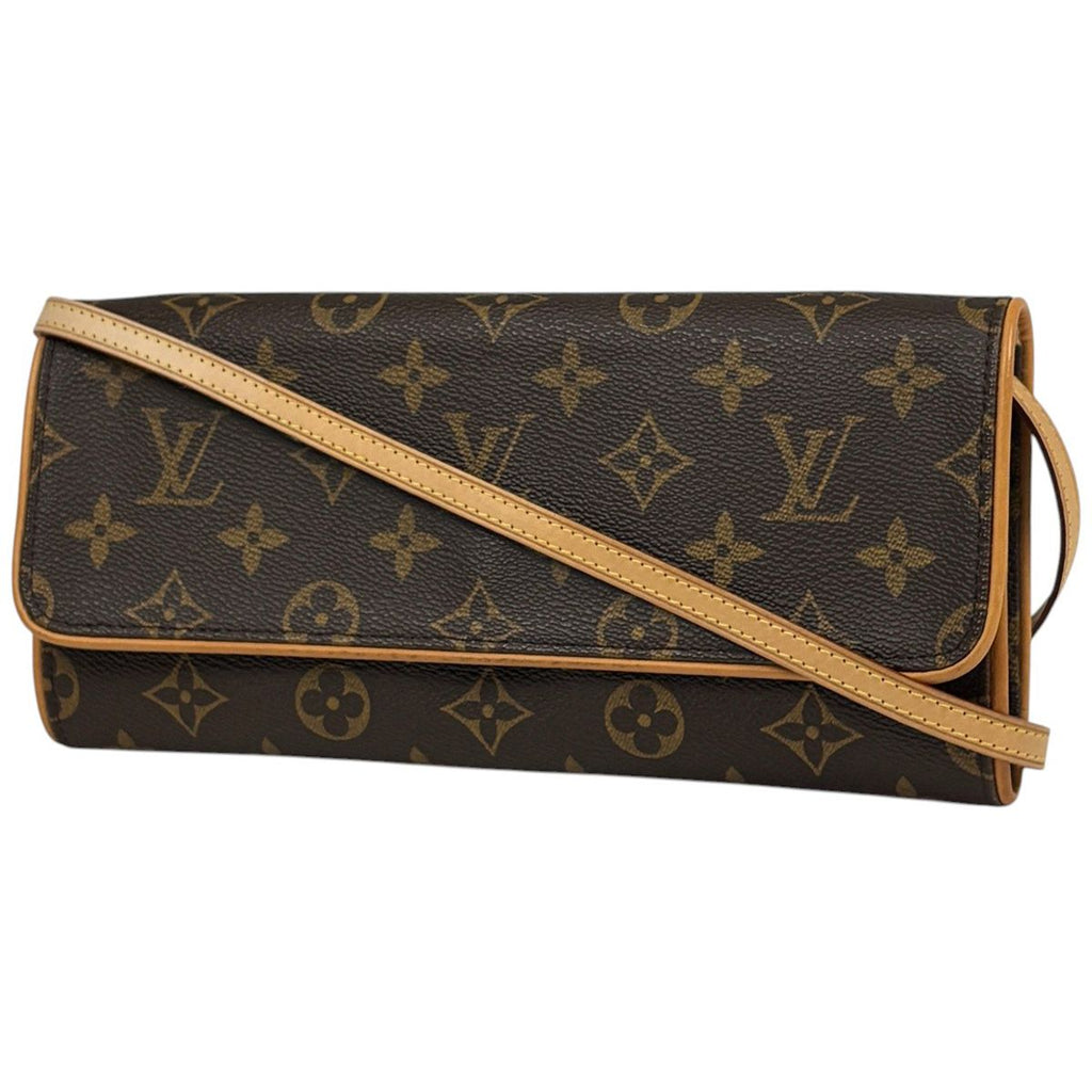 Louis Vuitton Pochette Twin GM Shoulder Bag Clutch 2-Way Monogram Brown