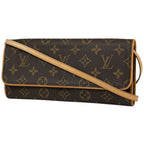 Louis Vuitton Pochette Twin GM Shoulder Bag Clutch 2-Way Monogram Brown
