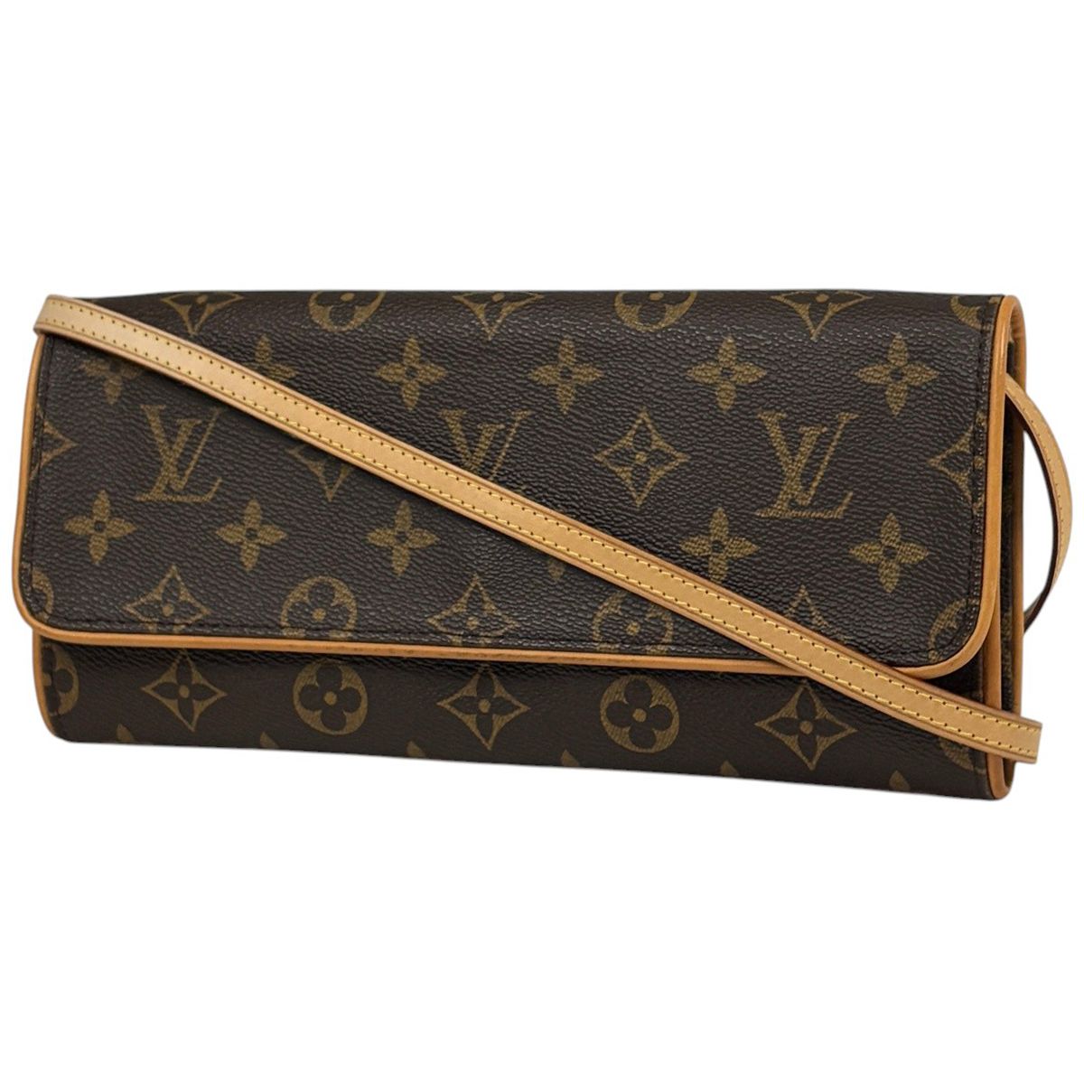 Louis Vuitton Pochette Twin GM Shoulder Bag Clutch 2-Way Monogram Brown