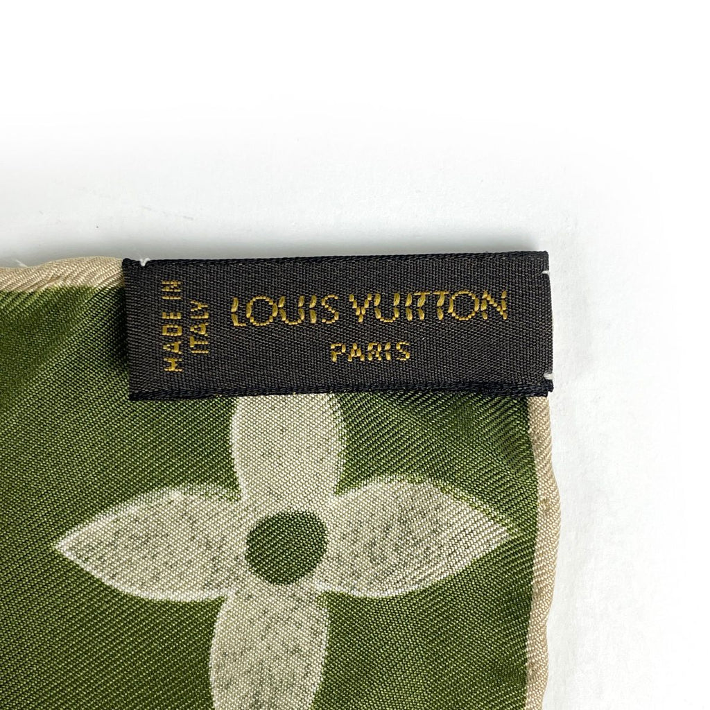 Louis Vuitton Scarf Monogram Silk Green Beige — view 2