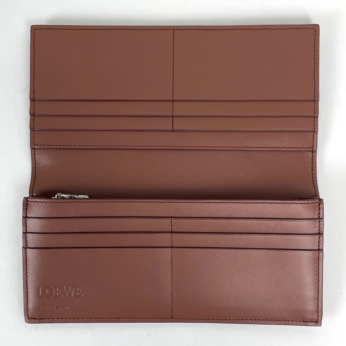 Loewe Puzzle Long Horizontal Wallet Anagram Calfskin Brown — view 7