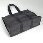 Hermes Herline Tote Bag GM Nylon Canvas Gray Black — view 2